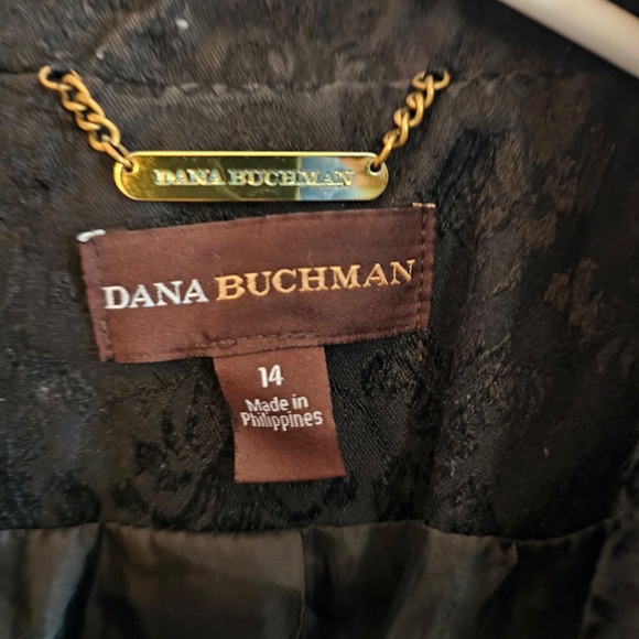 Dana Buchman Black Floral Pattern Blazer - Picture 2 of 5